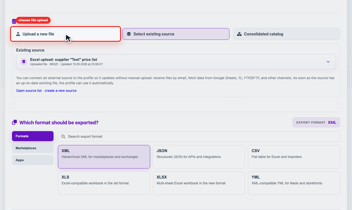 Animation of uploading a file in an Eofferix profile Animation of uploading a file in an Eofferix profile
