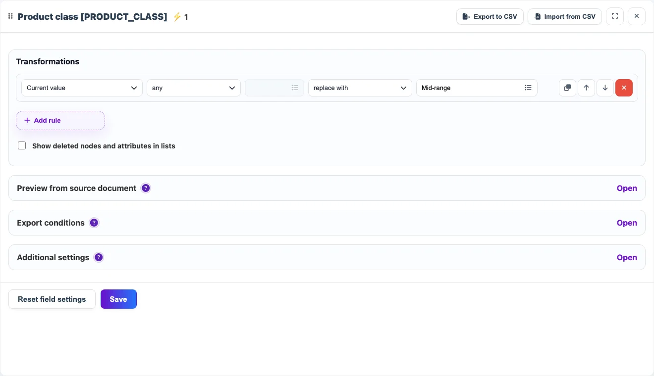Animation of creating the Product class field with price conditions