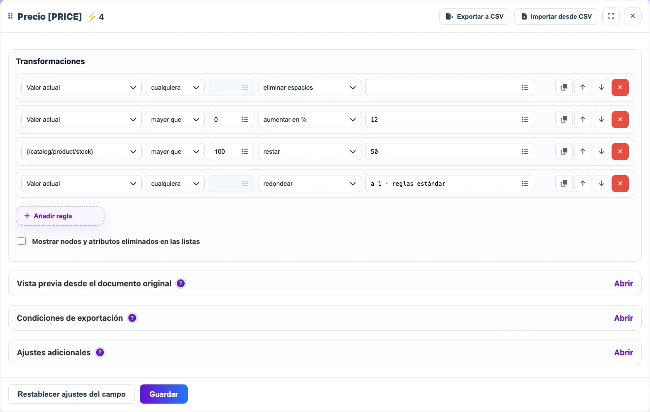 Cómo importar un catálogo JSON al catálogo consolidado de Eofferix