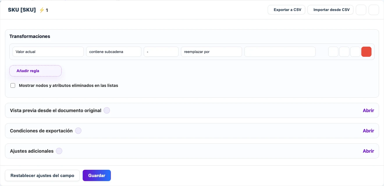 Cómo importar un catálogo JSON al catálogo consolidado de Eofferix