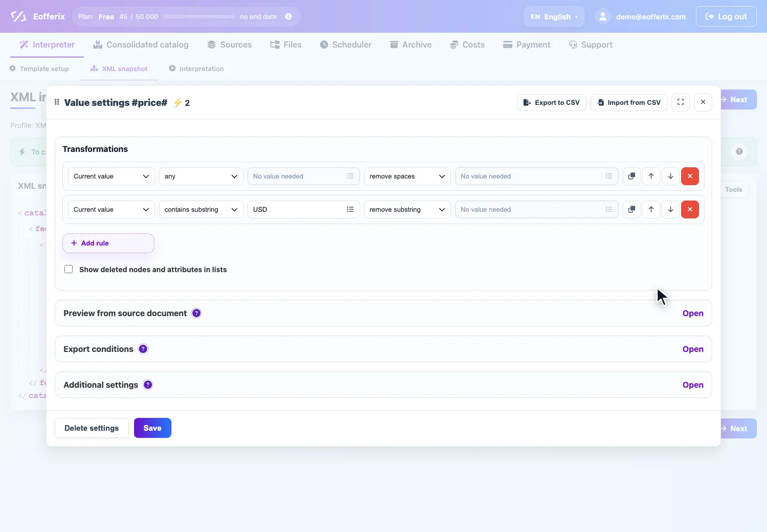 Open image larger Whole-item export conditions: price after transformations is greater than zero and stock is not empty